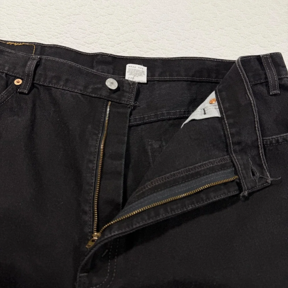 Vtg 90s Levis 550 Men Black Relaxed Fit Jeans 42x30 (Fit 40x30) USA Made Red Tab